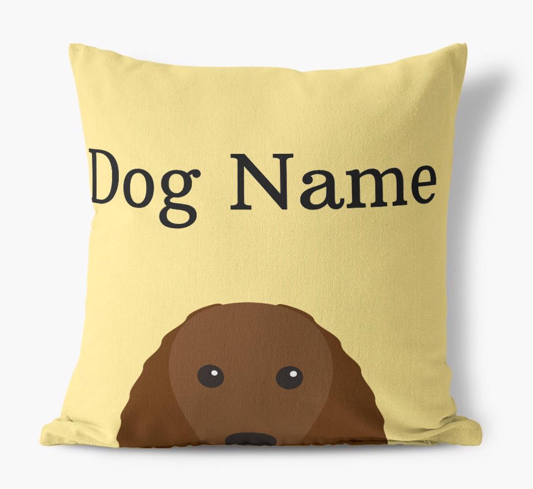 {dogsName}'s Icon & Name: Personalized {breedFullName} Canvas Pillow