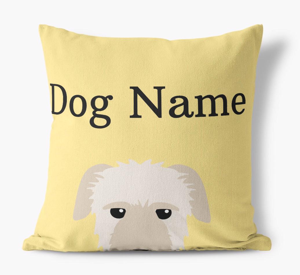 {dogsName}'s Icon & Name: Personalized {breedFullName} Canvas Pillow