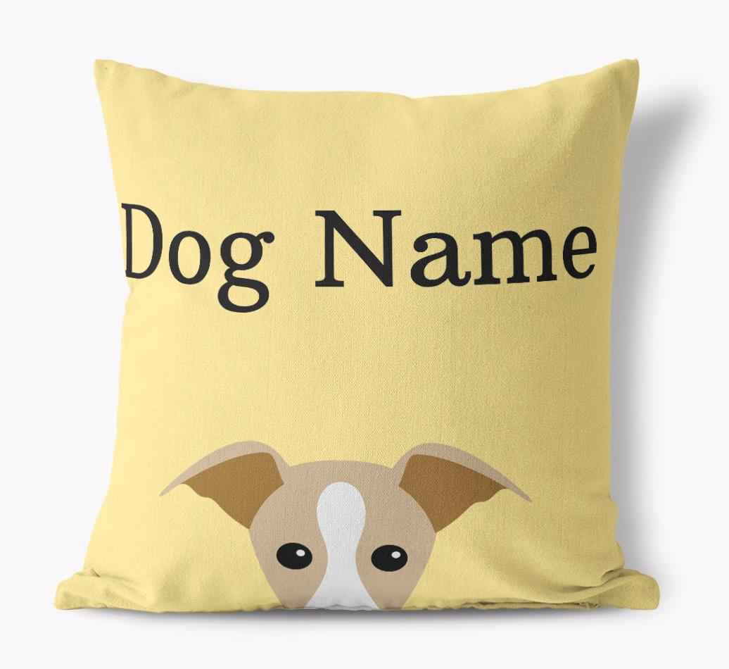 {dogsName}'s Icon & Name: Personalized {breedFullName} Canvas Pillow
