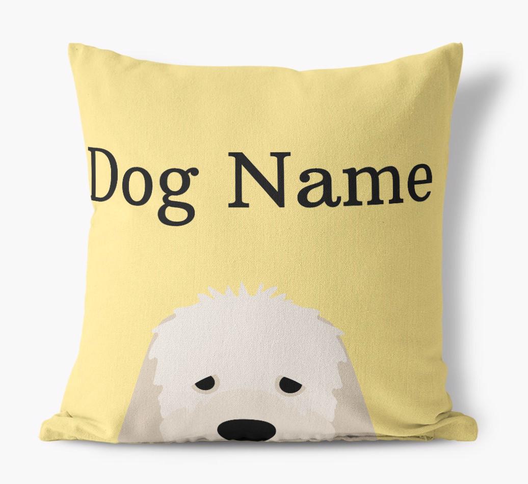 {dogsName}'s Icon & Name: Personalized {breedFullName} Canvas Pillow