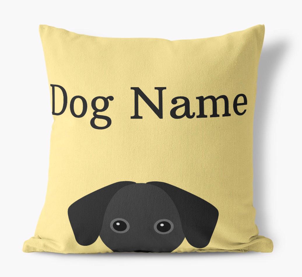 {dogsName}'s Icon & Name: Personalized {breedFullName} Canvas Pillow