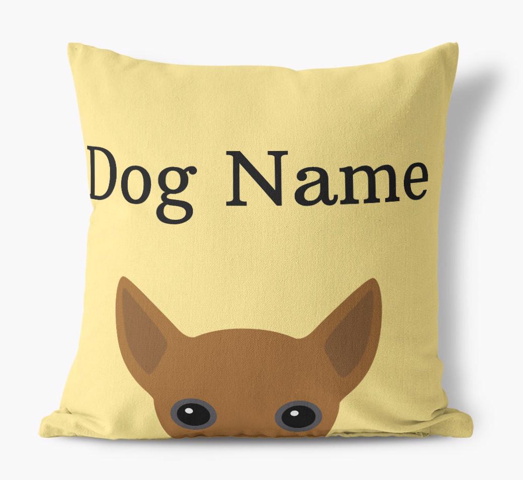 {dogsName}'s Icon & Name: Personalized {breedFullName} Canvas Pillow