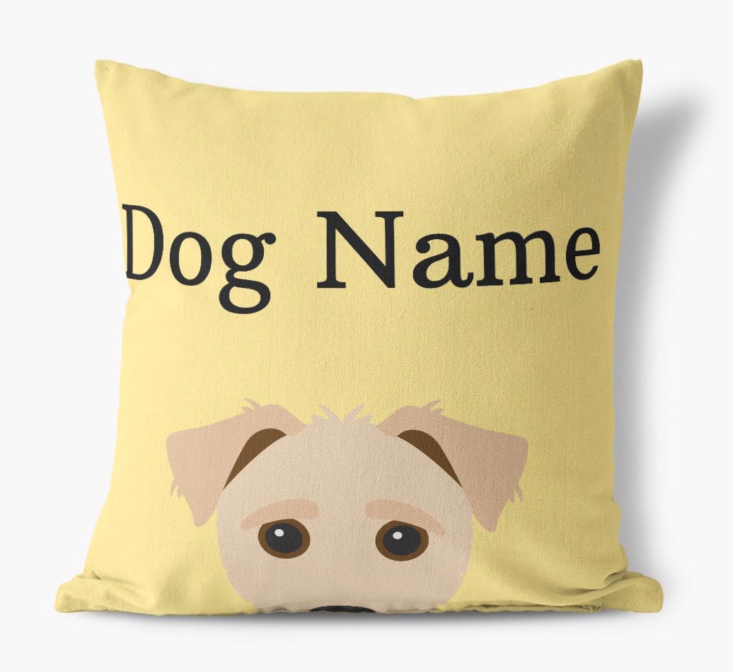 {dogsName}'s Icon & Name: Personalized {breedFullName} Canvas Pillow