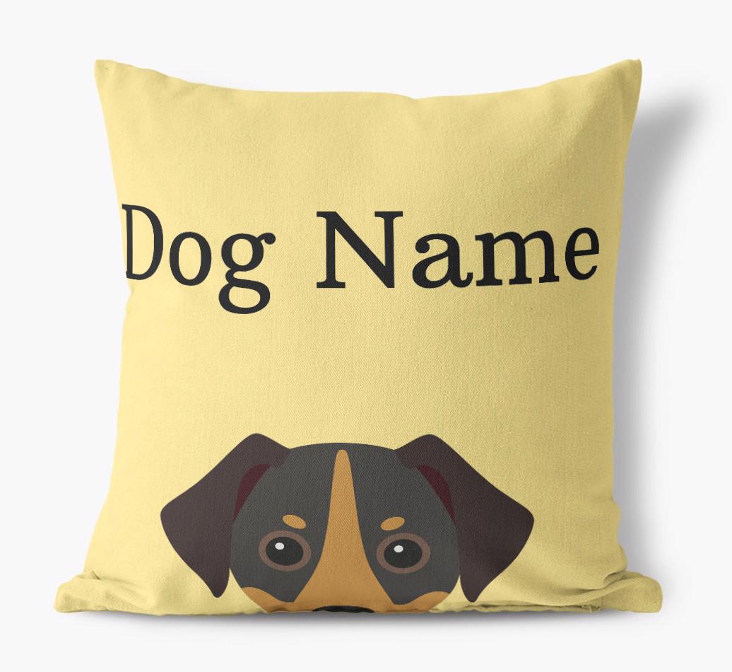 {dogsName}'s Icon & Name: Personalized {breedFullName} Canvas Pillow