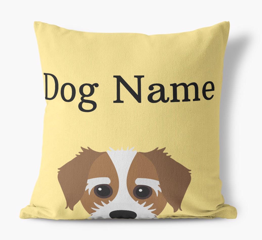 {dogsName}'s Icon & Name: Personalized {breedFullName} Canvas Pillow