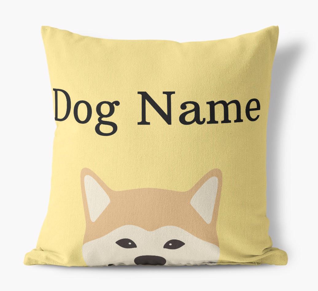 {dogsName}'s Icon & Name: Personalized {breedFullName} Canvas Pillow
