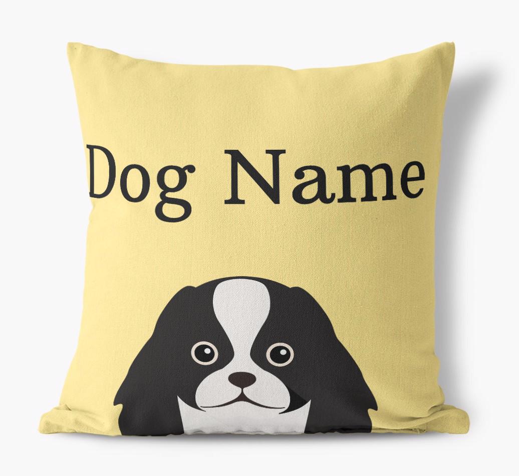 {dogsName}'s Icon & Name: Personalized {breedFullName} Canvas Pillow