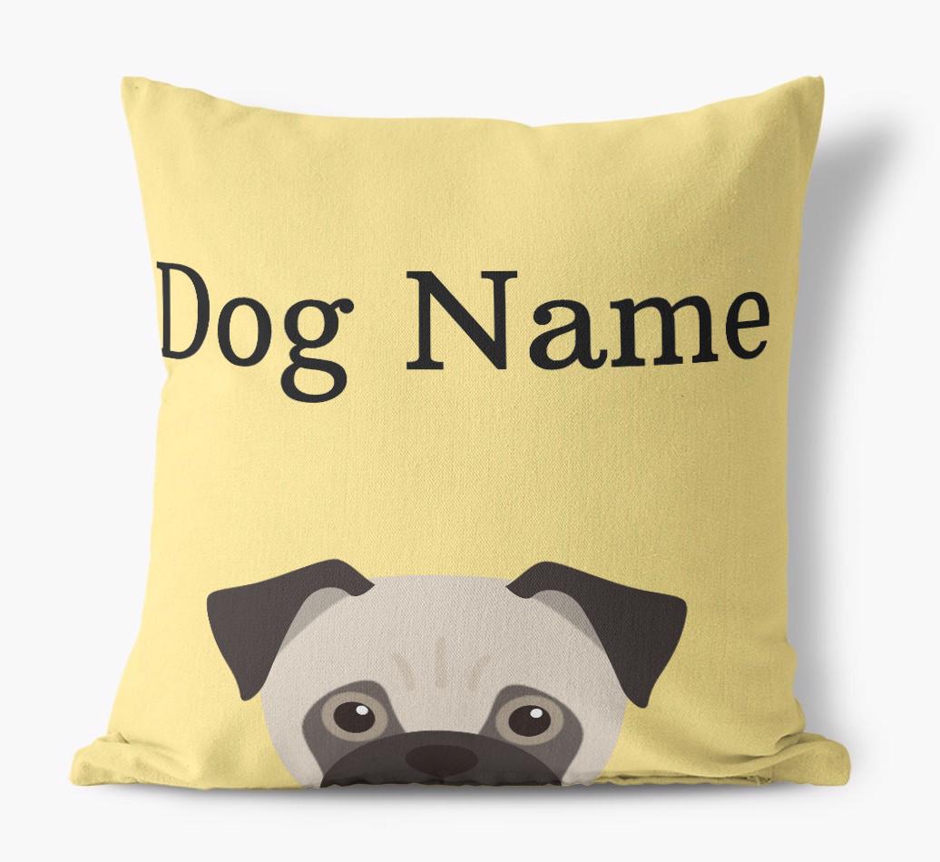 {dogsName}'s Icon & Name: Personalized {breedFullName} Canvas Pillow