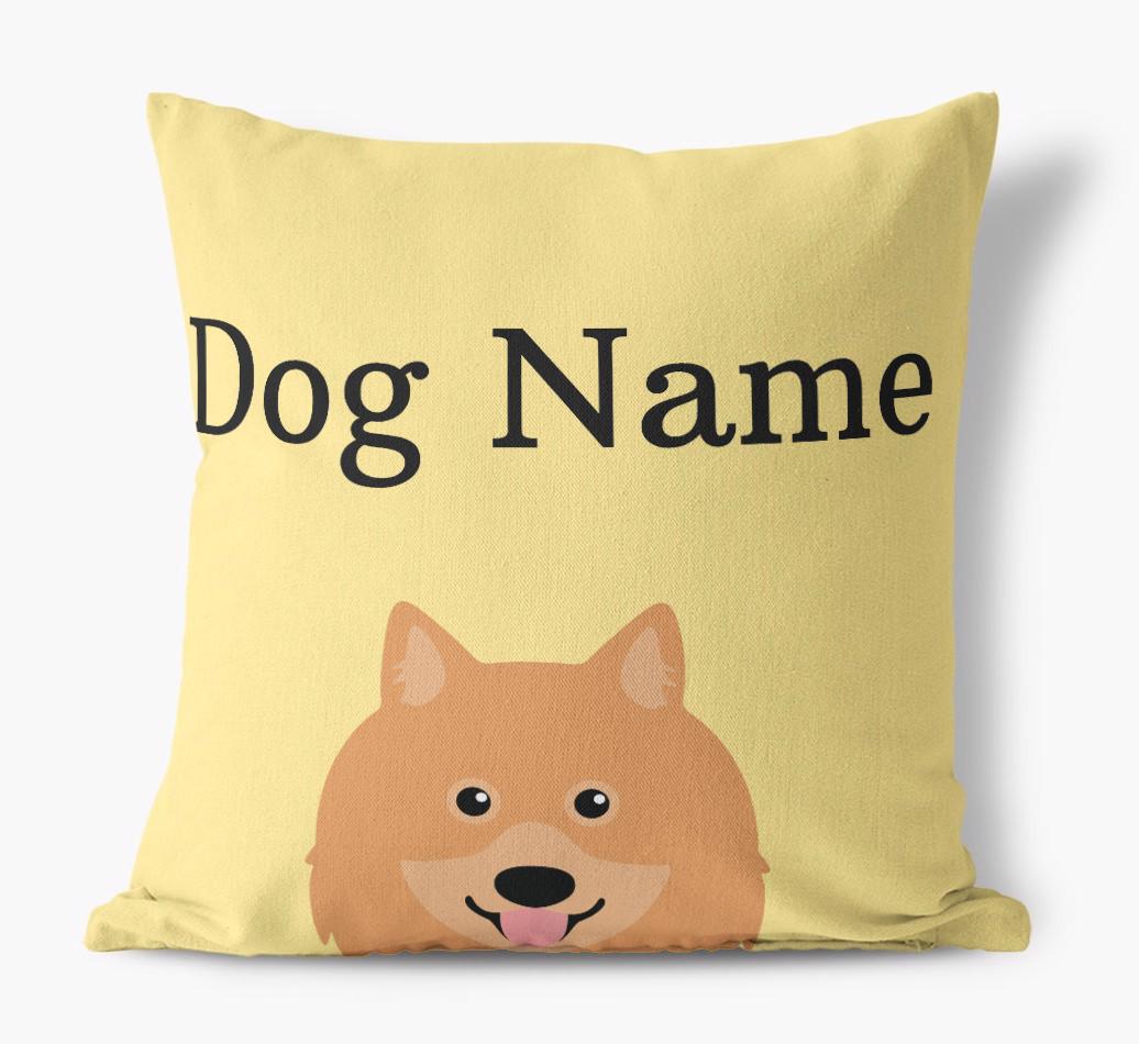 {dogsName}'s Icon & Name: Personalized {breedFullName} Canvas Pillow