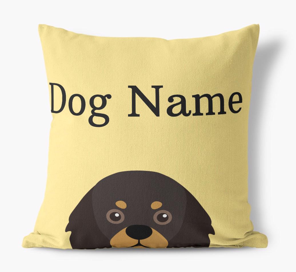 {dogsName}'s Icon & Name: Personalized {breedFullName} Canvas Pillow