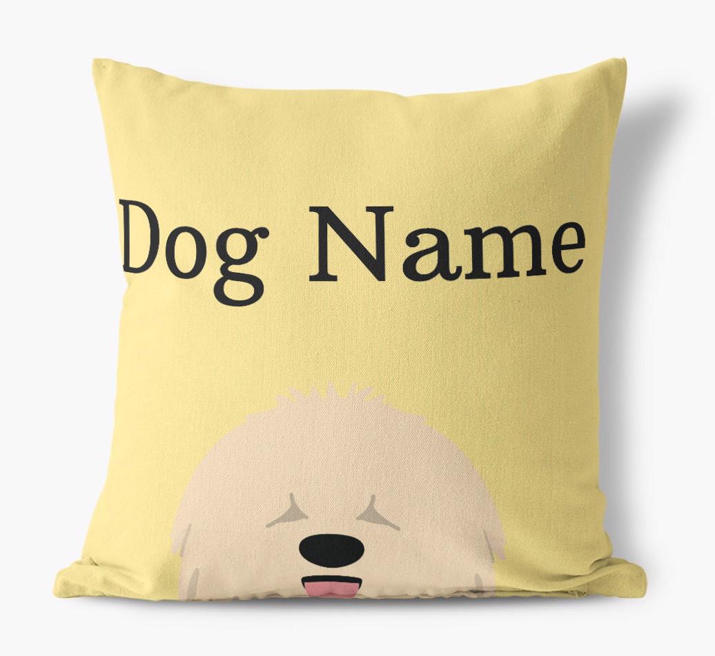 {dogsName}'s Icon & Name: Personalized {breedFullName} Canvas Pillow
