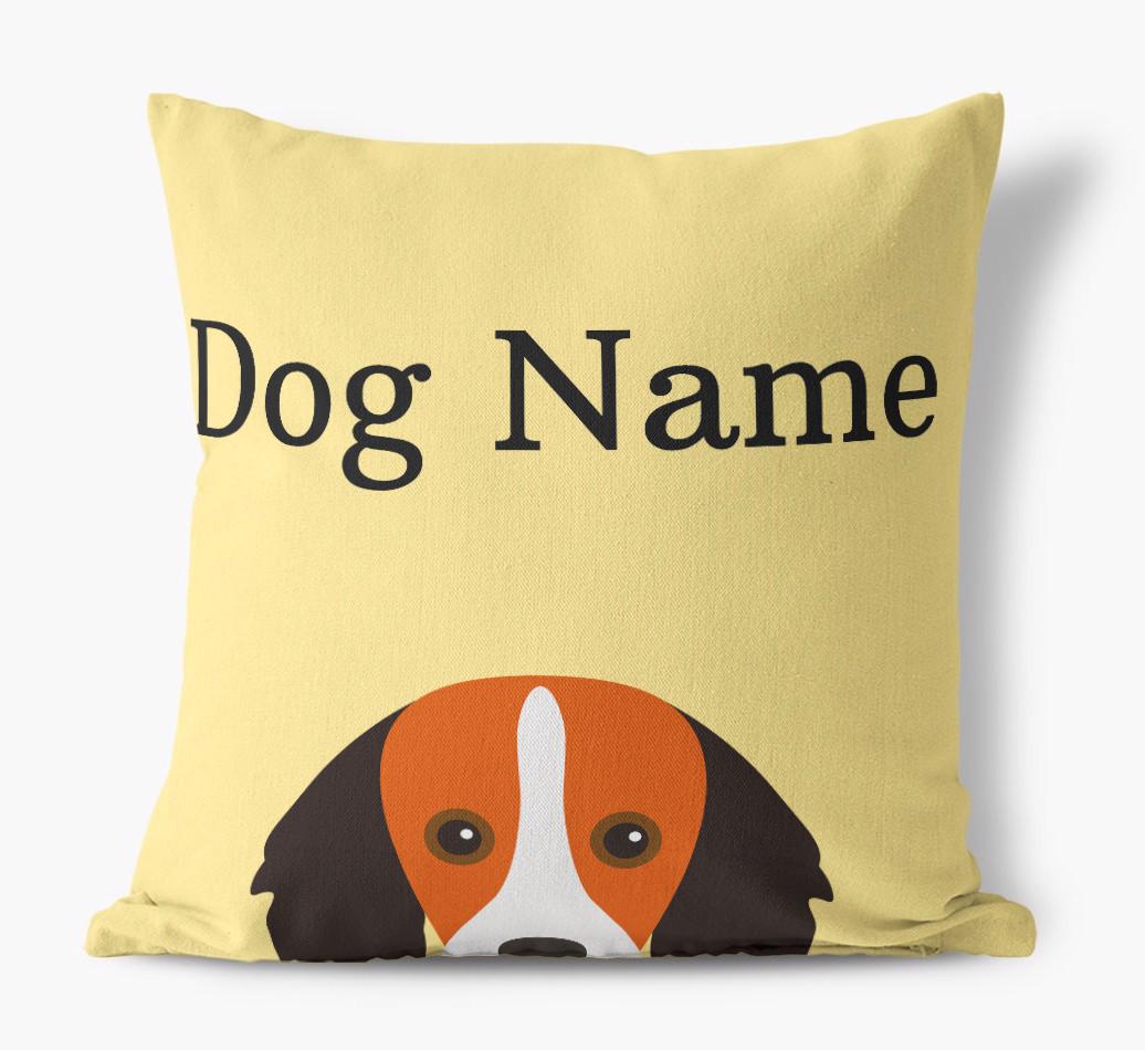 {dogsName}'s Icon & Name: Personalized {breedFullName} Canvas Pillow