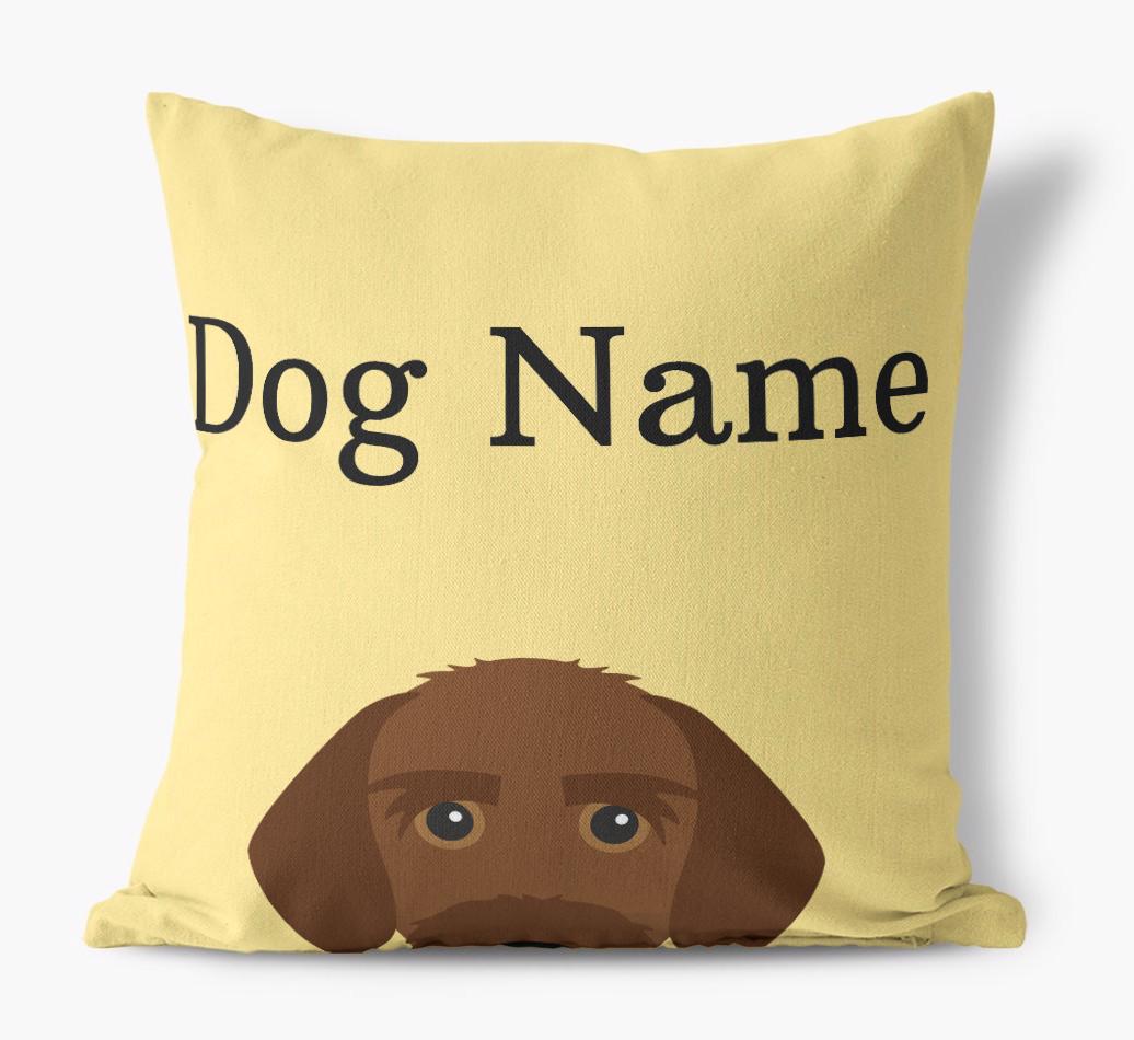 {dogsName}'s Icon & Name: Personalized {breedFullName} Canvas Pillow