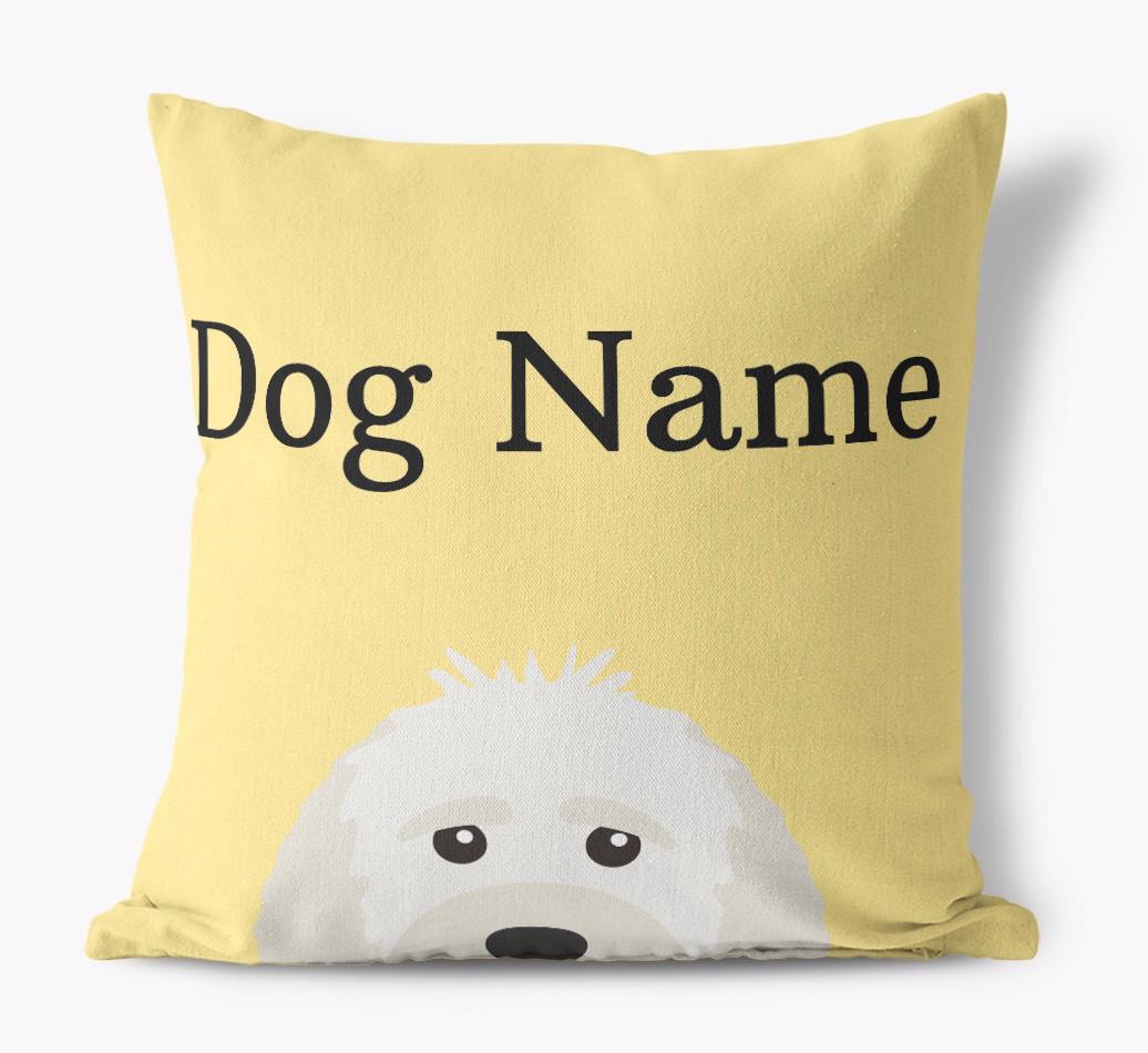 {dogsName}'s Icon & Name: Personalized {breedFullName} Canvas Pillow