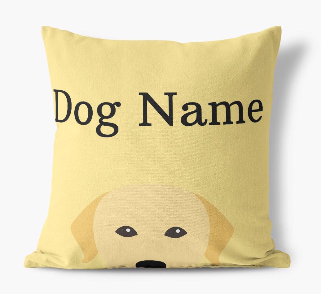 {dogsName}'s Icon & Name: Personalized {breedFullName} Canvas Pillow