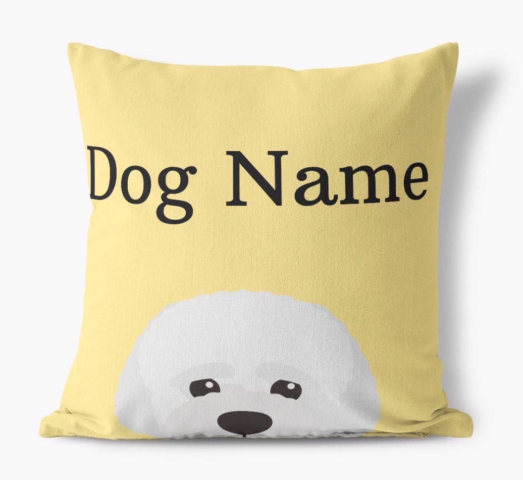 {dogsName}'s Icon & Name: Personalized {breedFullName} Canvas Pillow