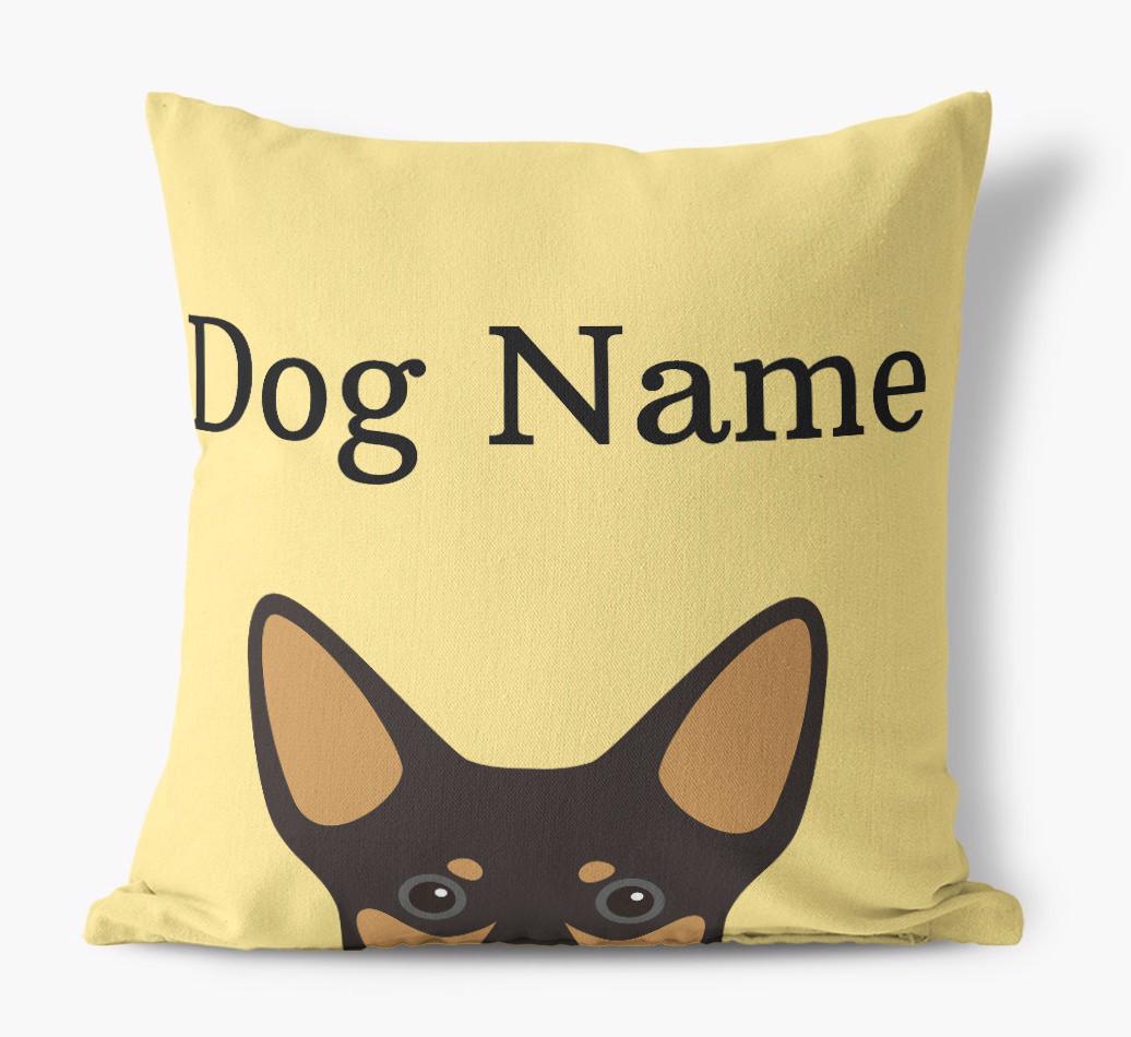 {dogsName}'s Icon & Name: Personalized {breedFullName} Canvas Pillow