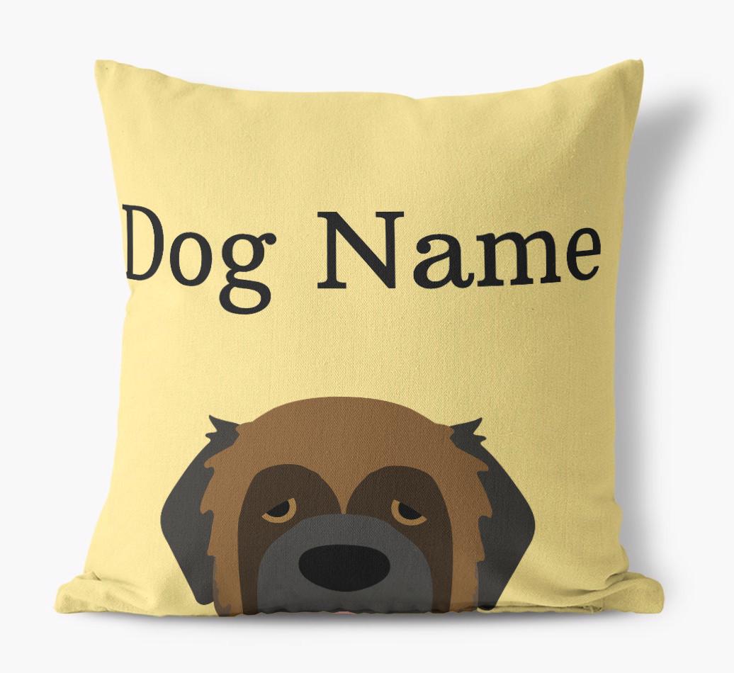 {dogsName}'s Icon & Name: Personalized {breedFullName} Canvas Pillow