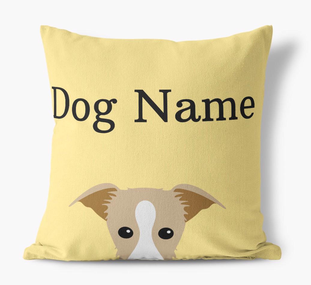 {dogsName}'s Icon & Name: Personalized {breedFullName} Canvas Pillow