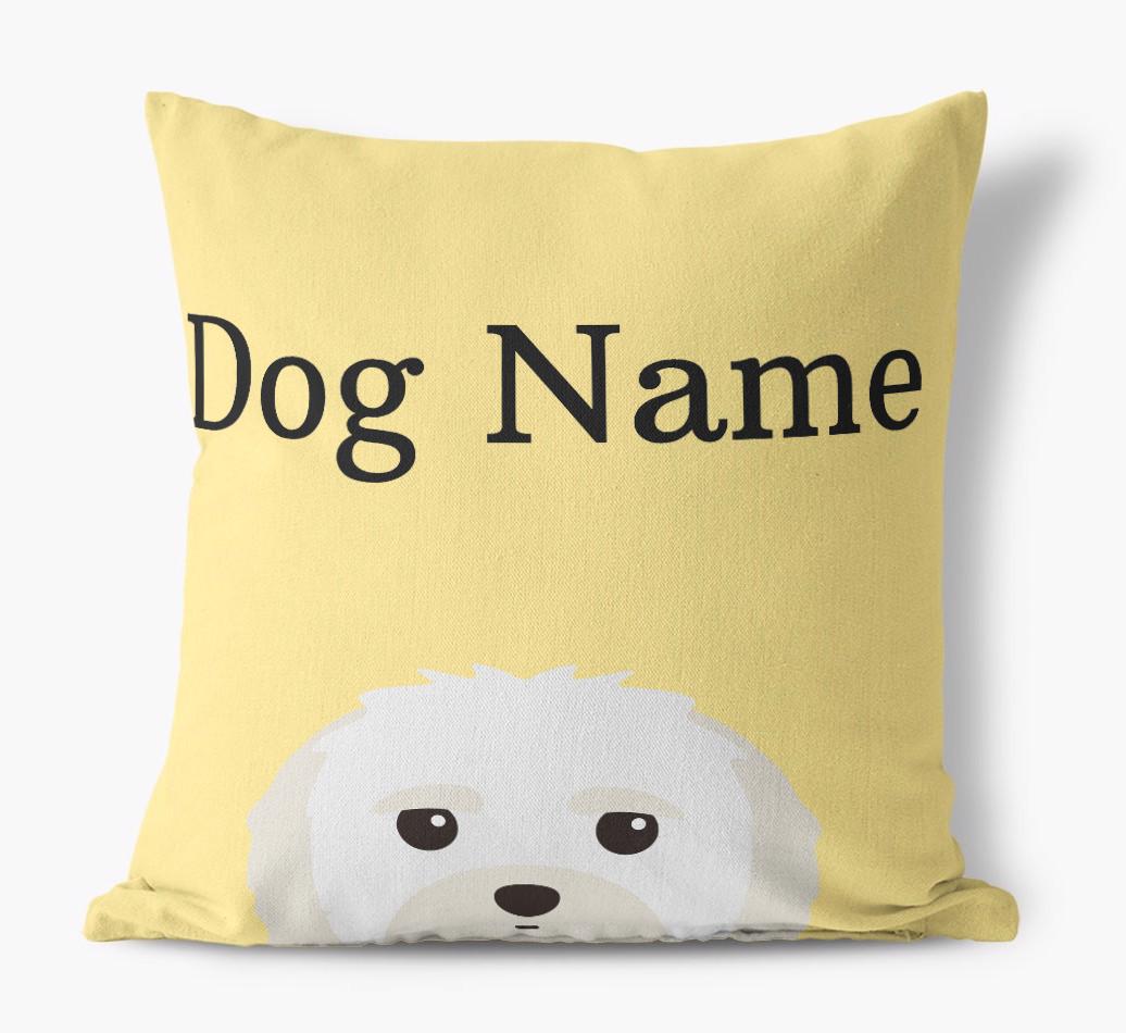 {dogsName}'s Icon & Name: Personalized {breedFullName} Canvas Pillow