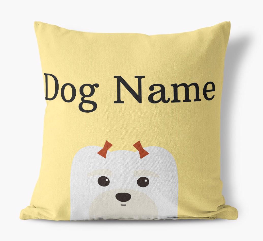 {dogsName}'s Icon & Name: Personalized {breedFullName} Canvas Pillow