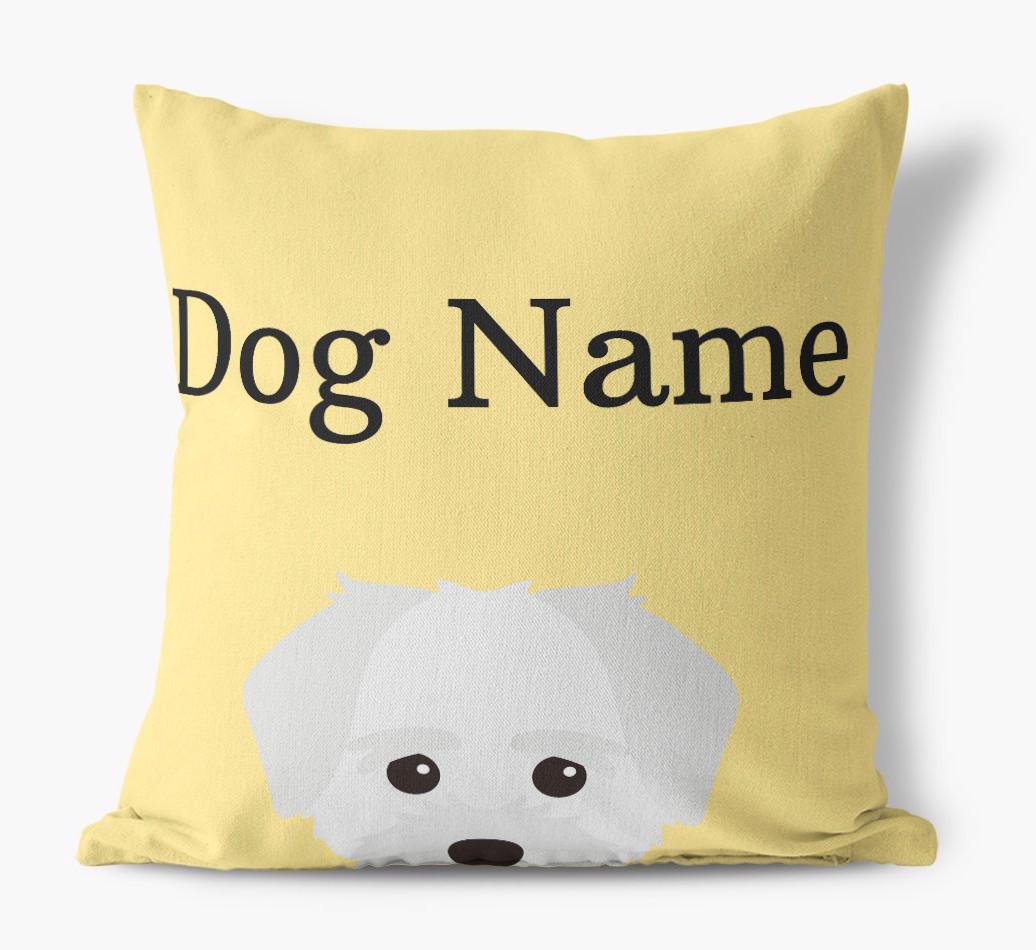 {dogsName}'s Icon & Name: Personalized {breedFullName} Canvas Pillow