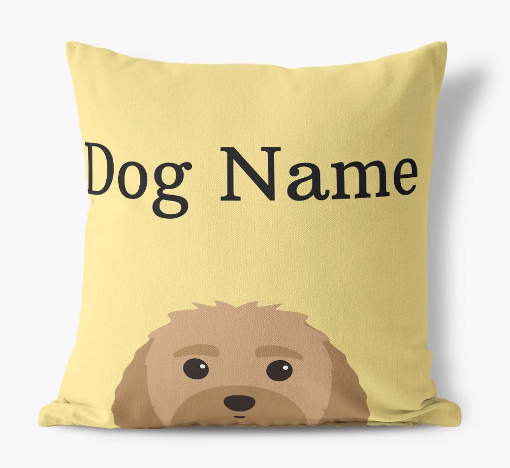 {dogsName}'s Icon & Name: Personalized {breedFullName} Canvas Pillow