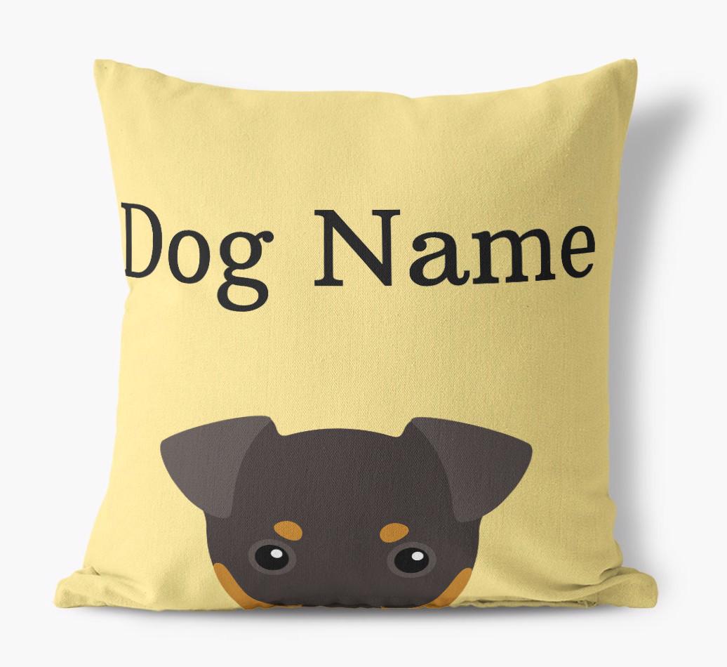 {dogsName}'s Icon & Name: Personalized {breedFullName} Canvas Pillow
