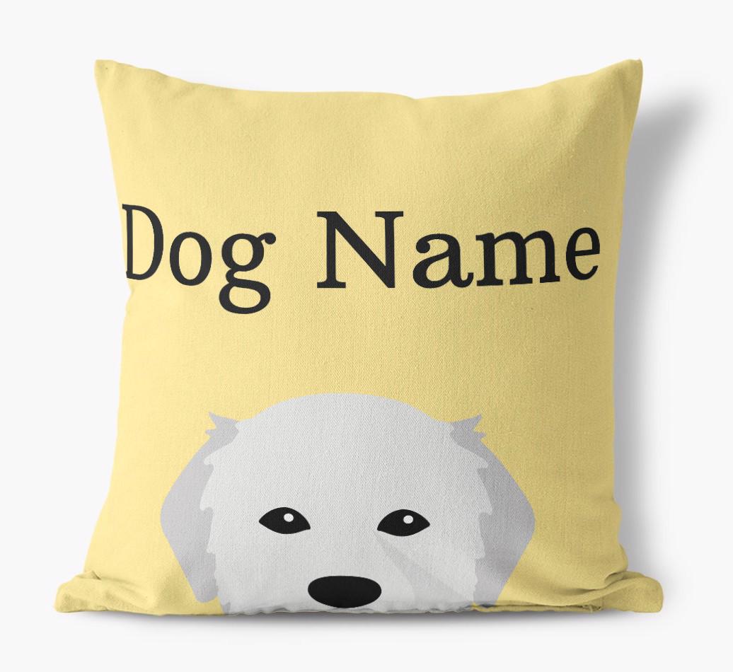 {dogsName}'s Icon & Name: Personalized {breedFullName} Canvas Pillow