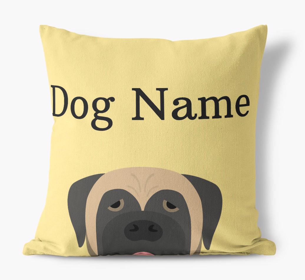 {dogsName}'s Icon & Name: Personalized {breedFullName} Canvas Pillow