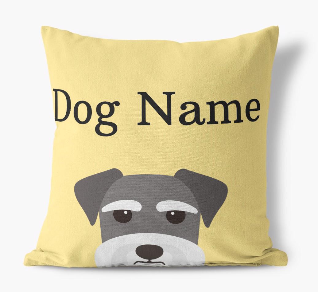 {dogsName}'s Icon & Name: Personalized {breedFullName} Canvas Pillow