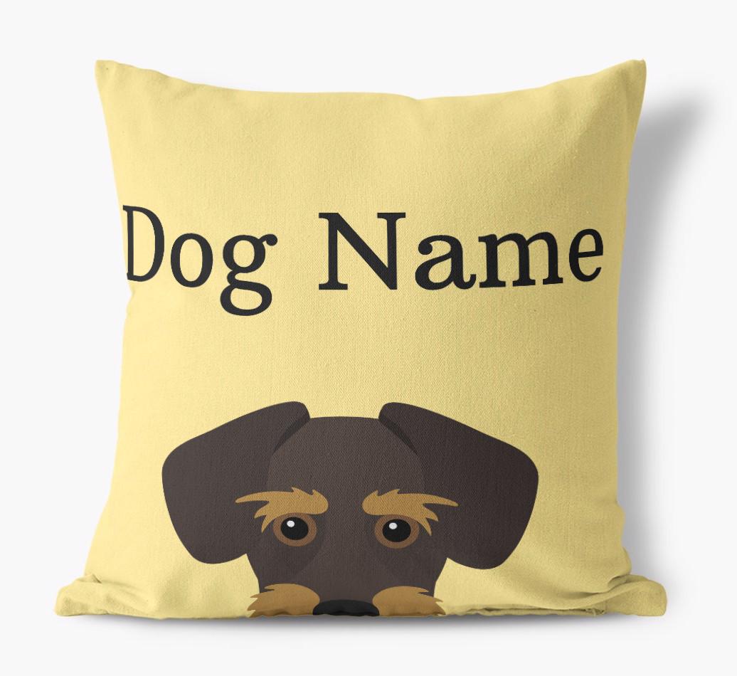 {dogsName}'s Icon & Name: Personalized {breedFullName} Canvas Pillow