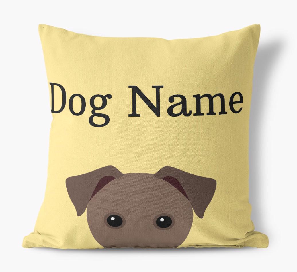 {dogsName}'s Icon & Name: Personalized {breedFullName} Canvas Pillow
