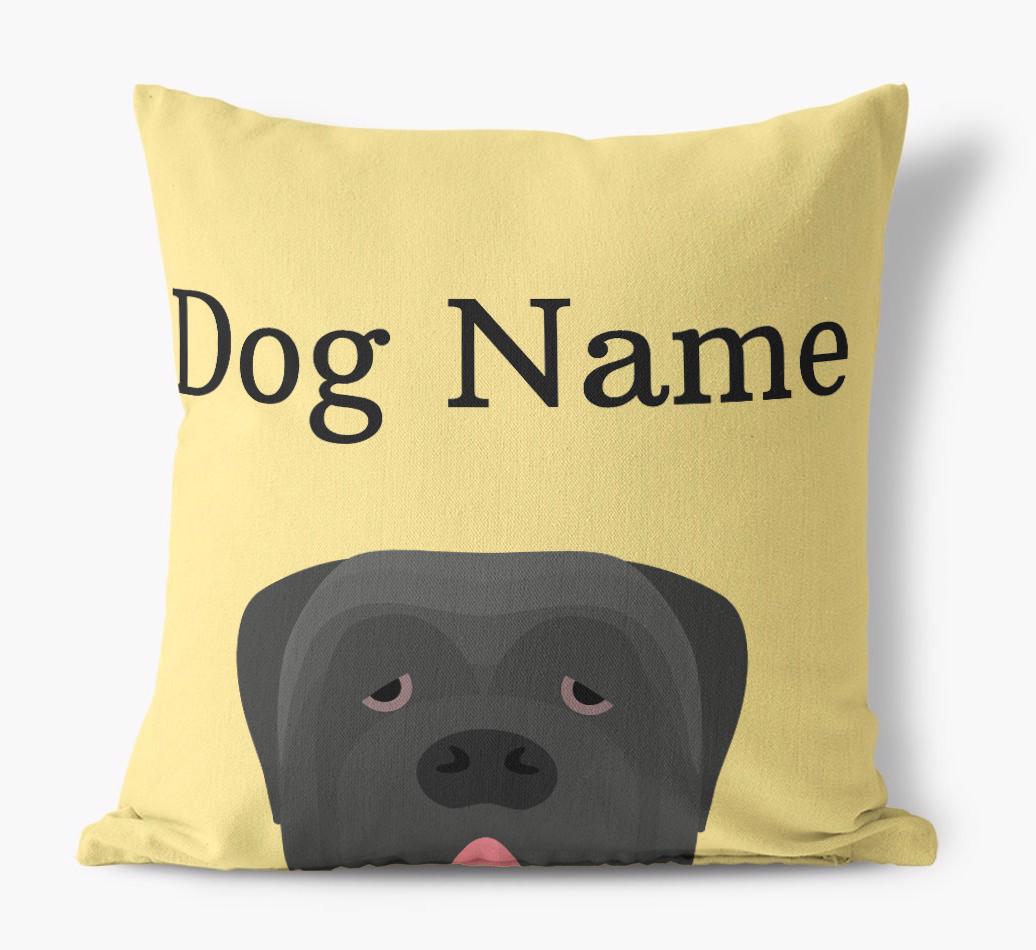 {dogsName}'s Icon & Name: Personalized {breedFullName} Canvas Pillow
