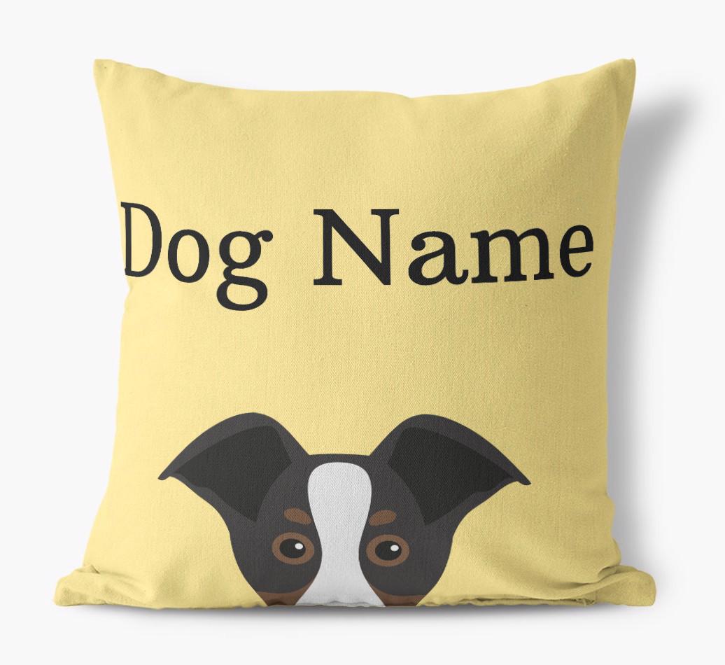 {dogsName}'s Icon & Name: Personalized {breedFullName} Canvas Pillow