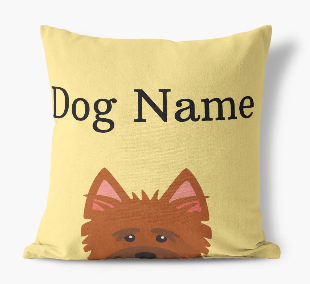{dogsName}'s Icon & Name: Personalized {breedFullName} Canvas Pillow