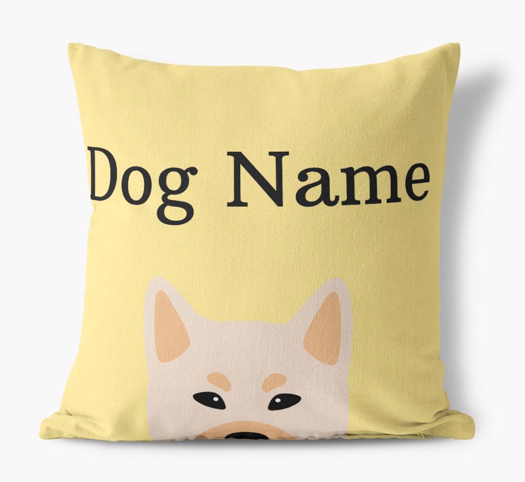 {dogsName}'s Icon & Name: Personalized {breedFullName} Canvas Pillow
