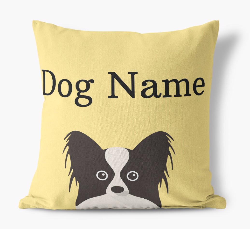 {dogsName}'s Icon & Name: Personalized {breedFullName} Canvas Pillow