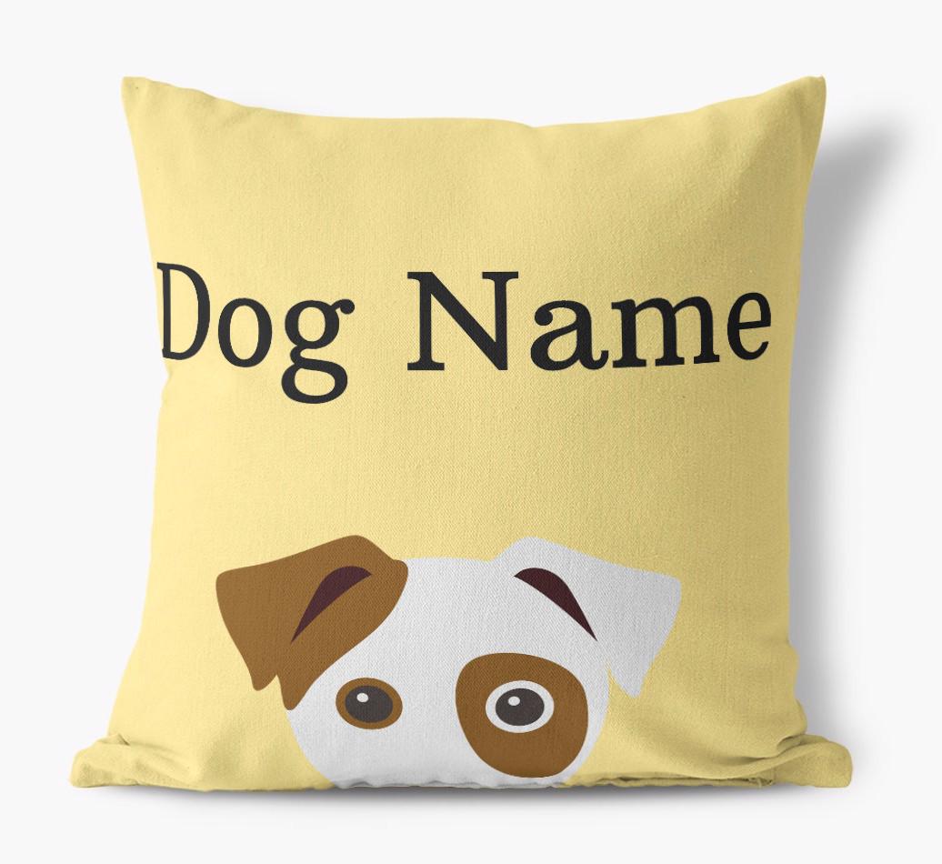 {dogsName}'s Icon & Name: Personalized {breedFullName} Canvas Pillow