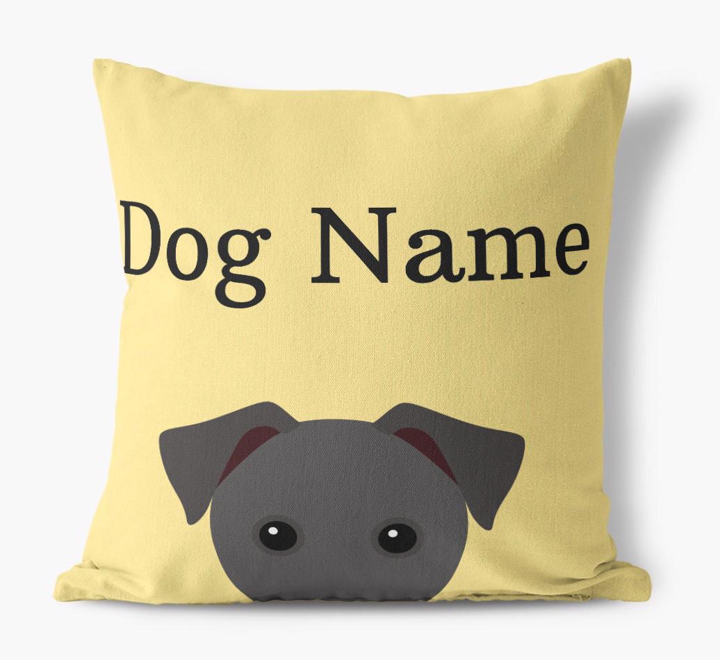 {dogsName}'s Icon & Name: Personalized {breedFullName} Canvas Pillow