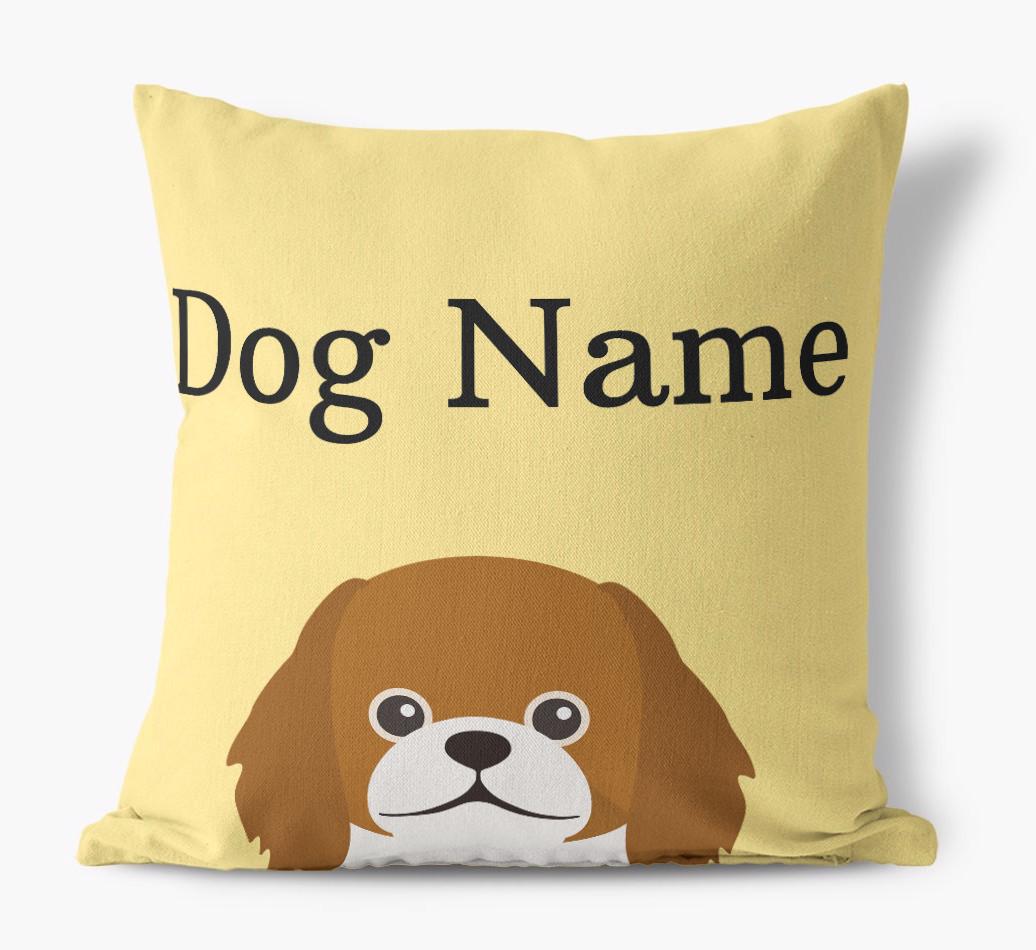 {dogsName}'s Icon & Name: Personalized {breedFullName} Canvas Pillow