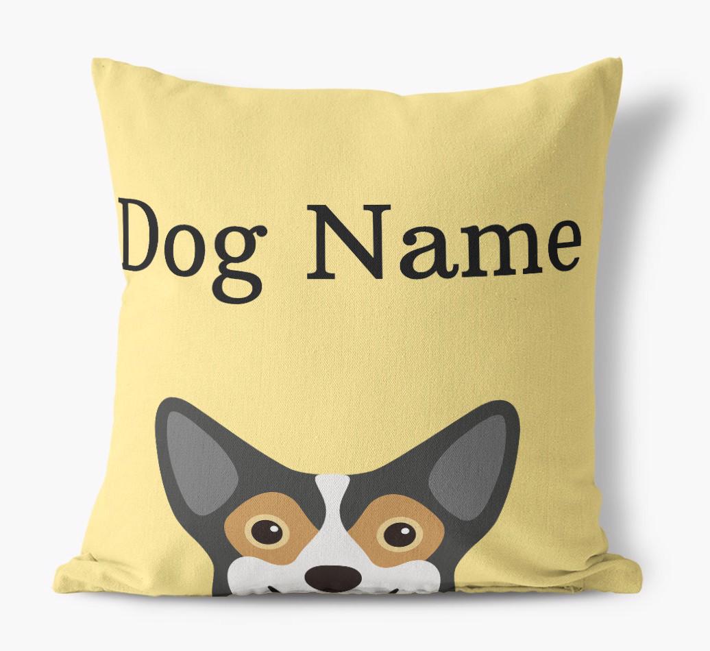 {dogsName}'s Icon & Name: Personalized {breedFullName} Canvas Pillow