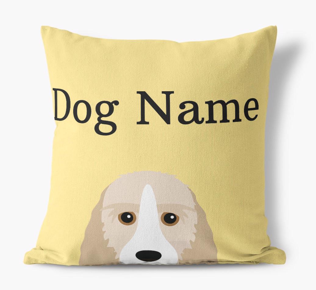 {dogsName}'s Icon & Name: Personalized {breedFullName} Canvas Pillow