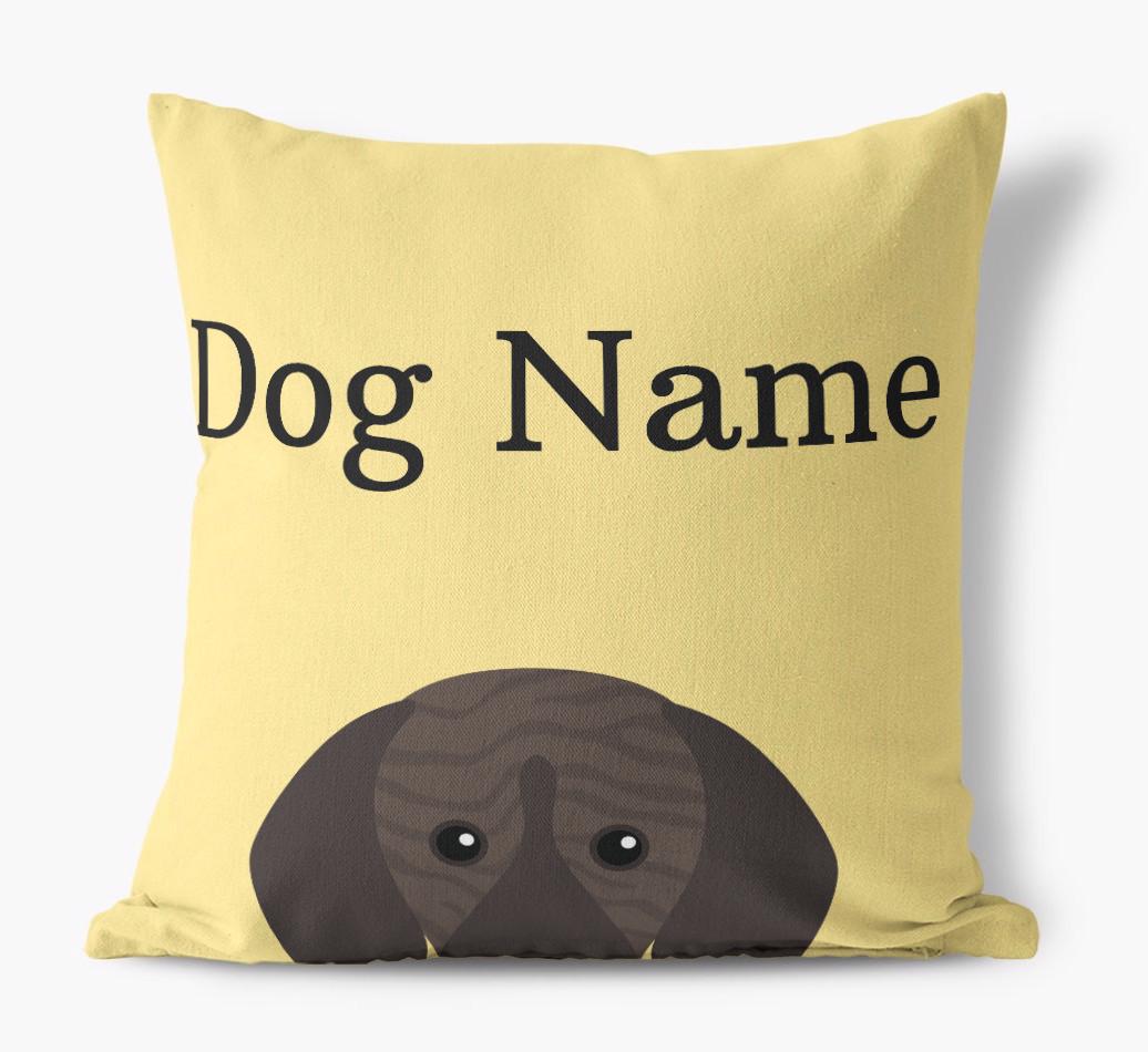 {dogsName}'s Icon & Name: Personalized {breedFullName} Canvas Pillow