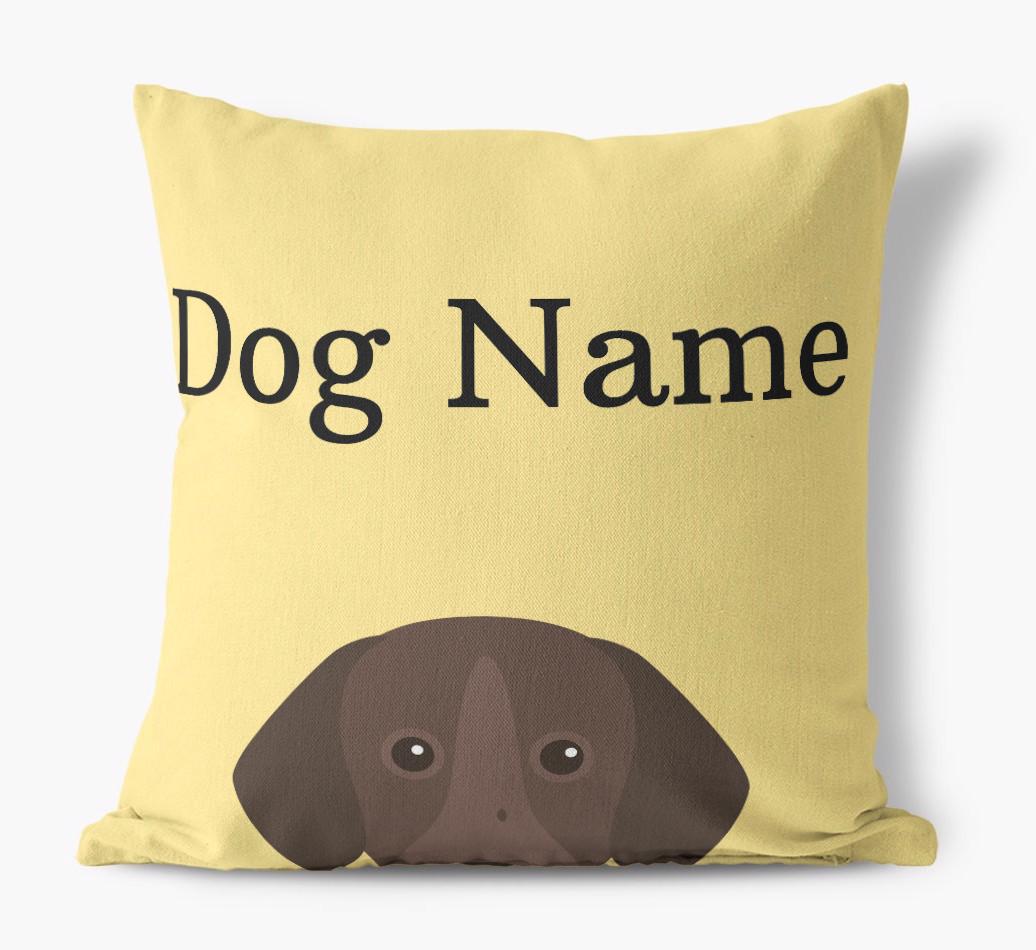 {dogsName}'s Icon & Name: Personalized {breedFullName} Canvas Pillow
