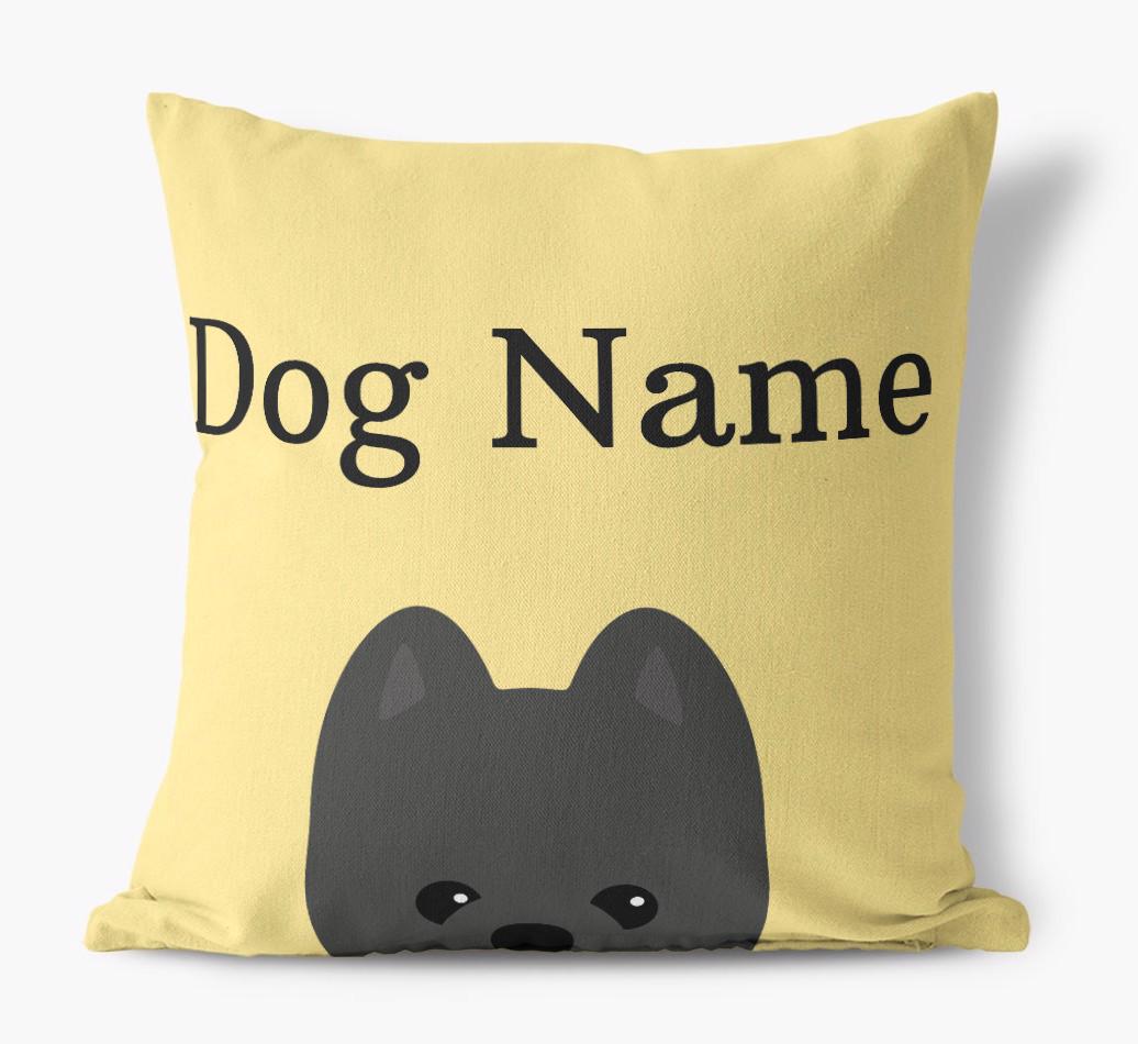 {dogsName}'s Icon & Name: Personalized {breedFullName} Canvas Pillow
