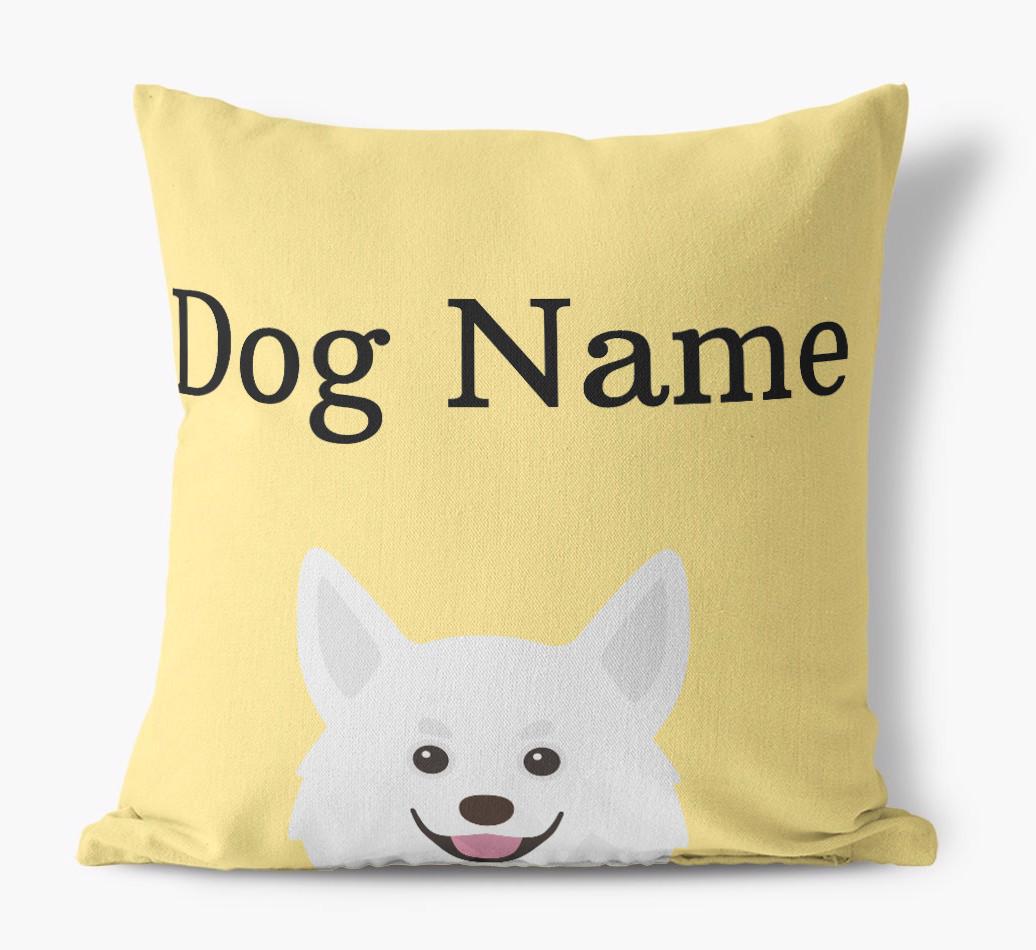 {dogsName}'s Icon & Name: Personalized {breedFullName} Canvas Pillow