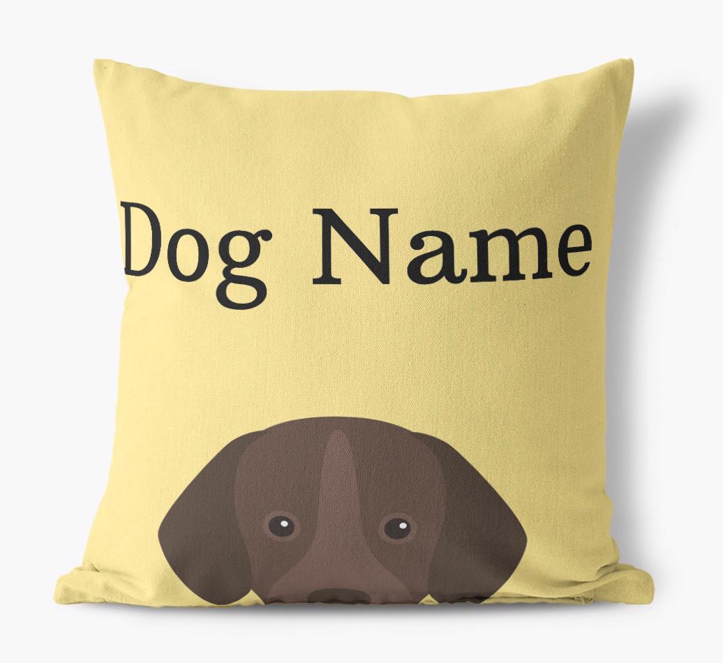 {dogsName}'s Icon & Name: Personalized {breedFullName} Canvas Pillow