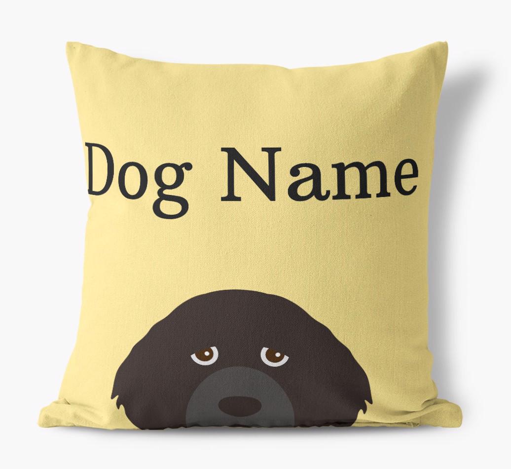 {dogsName}'s Icon & Name: Personalized {breedFullName} Canvas Pillow