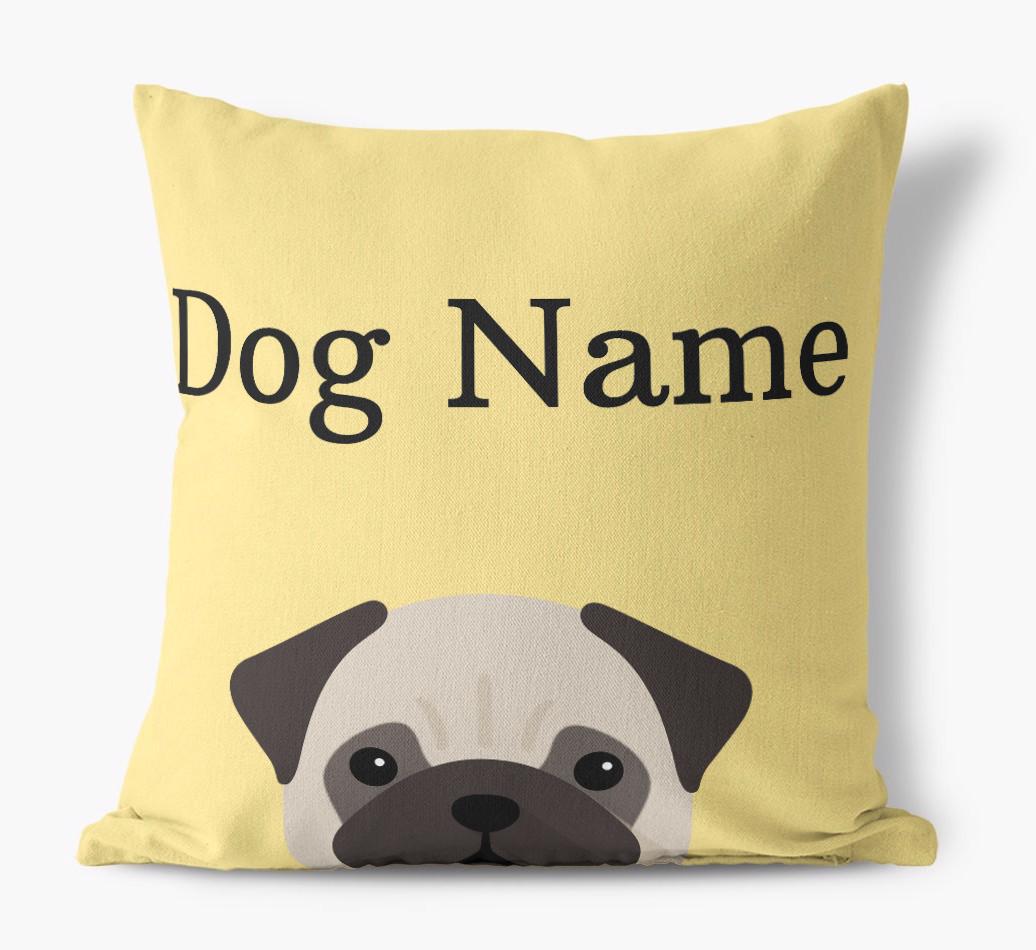 {dogsName}'s Icon & Name: Personalized {breedFullName} Canvas Pillow